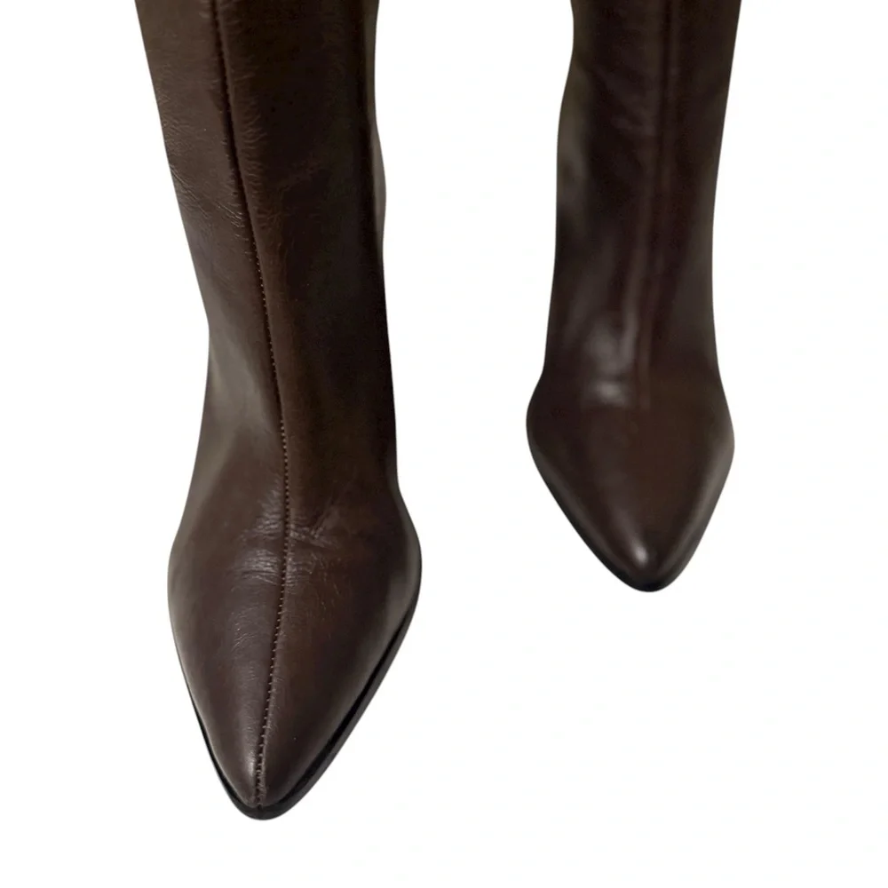 SCHUTZ Women's Valy Pull-On High Heel Over-the-Knee with a fine chain design. - Picture 4 of 16